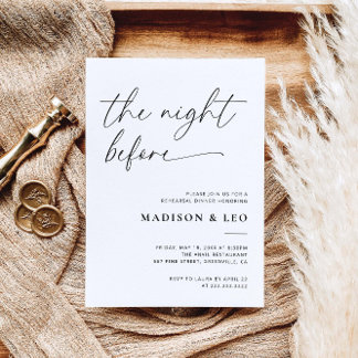 Rehearsal Abendessen Einladung am Vorabend