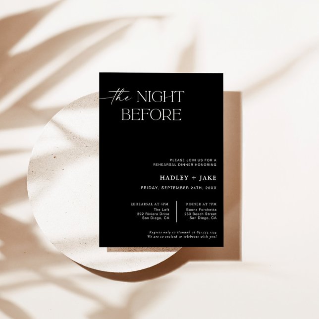 Rehearsal Dinner Invite | The Night Before  Einladung (Von Creator hochgeladen)