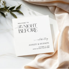 Rehearsal Dinner Napkin The Night Before Napkins Serviette