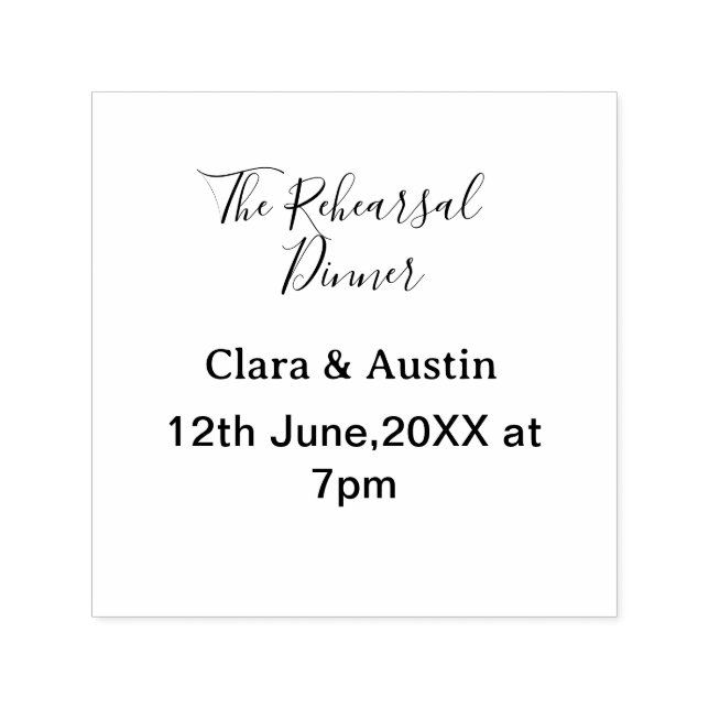 Rehearsal dinner the night before simple minimal m permastempel (Design)