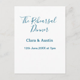 Rehearsal dinner the night before simple minimal m postkarte