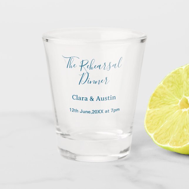 Rehearsal dinner the night before simple minimal m schnapsglas (Vorderseite)