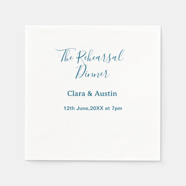 Rehearsal dinner the night before simple minimal m serviette (Vorderseite)