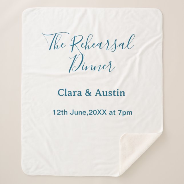 Rehearsal dinner the night before simple minimal m sherpadecke (Vorderseite)