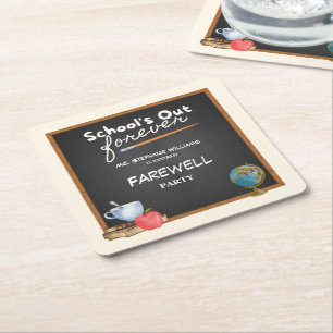 Reheld Teacher Chalkboard Farewell Party Rechteckiger Pappuntersetzer