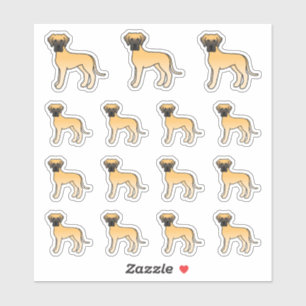 Rehfarbener Deutsche Dogge Süße Cartoon Hunde Aufkleber