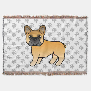 Rehfarbener Französische Bulldogge Süßer Cartoon-H Decke