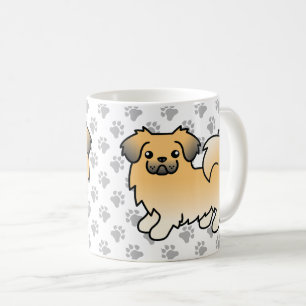 Rehfarbener Tibet-Spaniel Süßer Cartoon-Hund Kaffeetasse