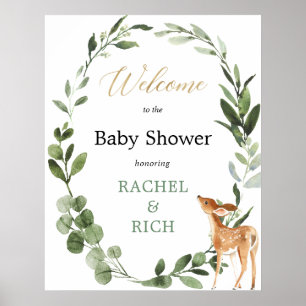 Rehgeschlechterneutrale Babydusche - Begrüßungszei Poster