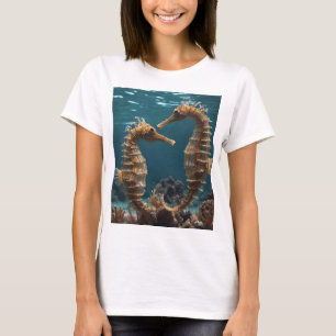 Rehkinder Romantische Seepferdchen Unter Dem Ozean T-Shirt