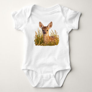 Rehkitz auf Wiesen Gras Baby Strampler