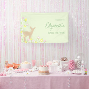 Rehkitz Blumen Mädchen Baby-Party Banner