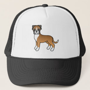 Rehkitz Boxer Hund Süße Cartoon-Hund-Illustration Truckerkappe