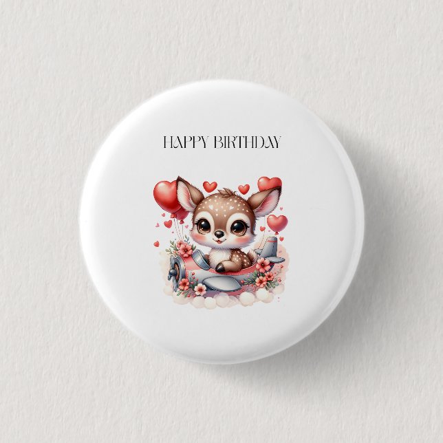 Rehkitz Geburtstag Button (Vorderseite)
