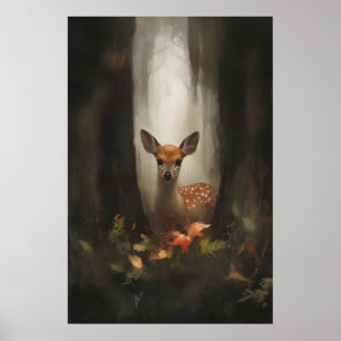 Rehkitz im Waldlicht Waldjungtier-Kunstprint Poster
