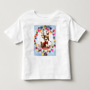 Rehkitz in einem Kranz aus Lichtern Kleinkind T-shirt