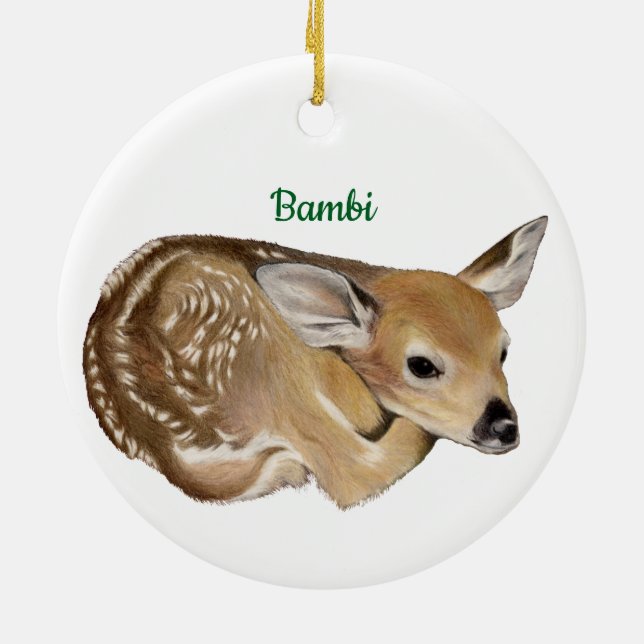 Rehkitz Keramik Ornament (Hinten)