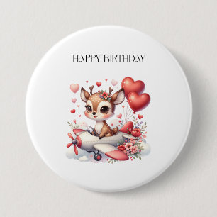Rehkitz-Pilot-Geburtstag Button