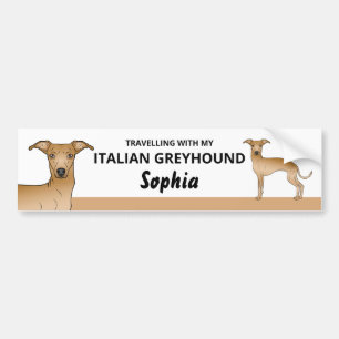 Rehkitz - Reisen mit meinem Italienischen Windhund Autoaufkleber