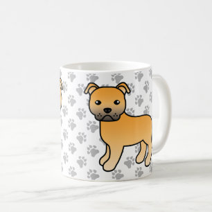 Rehkitz Staffordshire Bull Terrier Süßer Cartoon-H Kaffeetasse