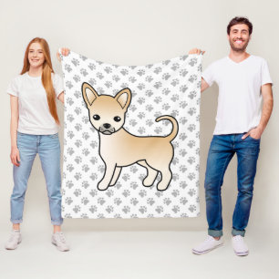 Rehküken Glatthaar Chihuahua Cartoon-Hund & Pfoten Fleecedecke