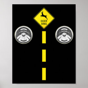 Rehleuchten Mit Straßenmarkierungen Paarkostüm Poster