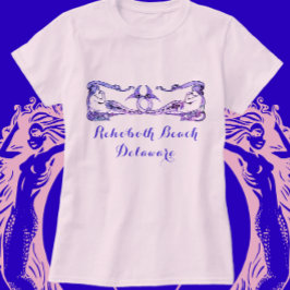 RehoBeide Beach Delaware Art Deco Mermaids T-Shirt