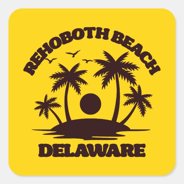 RehoBeide Beach Delaware Quadratischer Aufkleber (Vorderseite)