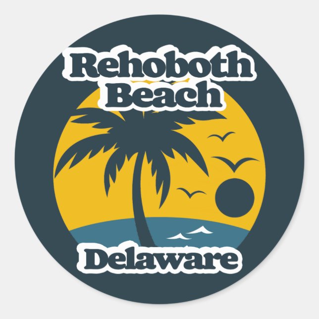 RehoBeide Beach Delaware Runder Aufkleber (Vorderseite)