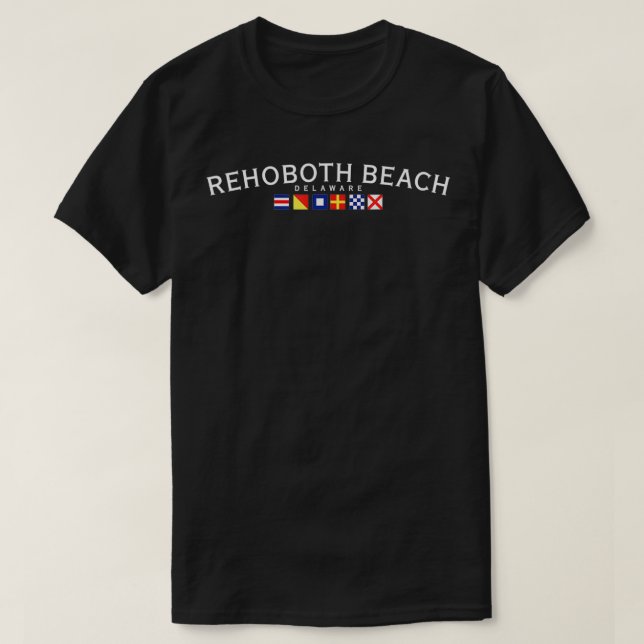 RehoBeide Beach Delaware Wasserflagge T-Shirt (Design vorne)