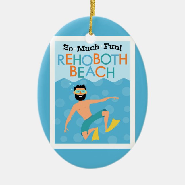 RehoBeide Beach Fun Hipster Travel Keramik Ornament (Vorne)