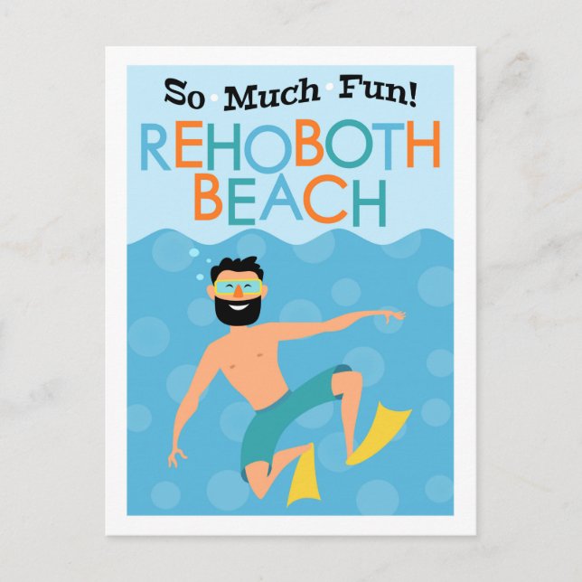 RehoBeide Beach Fun Hipster Travel Postkarte (Vorderseite)