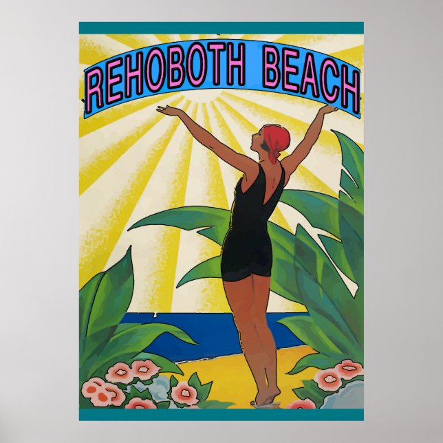 RehoBeide Beach Vintag Style Poster (Vorne)