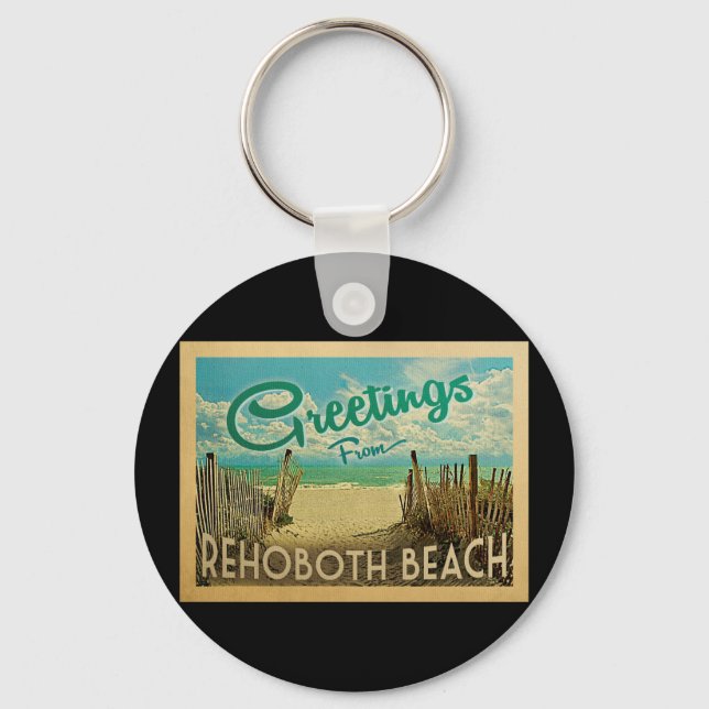 RehoBeide Beach Vintage Travel Schlüsselanhänger (Vorderseite)