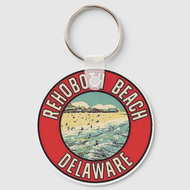 REHOBOTH BEACH, DE Vintager Schlüsselanhänger (Vorderseite)