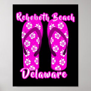 Rehoboth Beach Delaware Küstenstrand Rosa Flip Poster