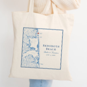 Rehoboth Beach Delaware Navy Blau Hochzeit Tragetasche