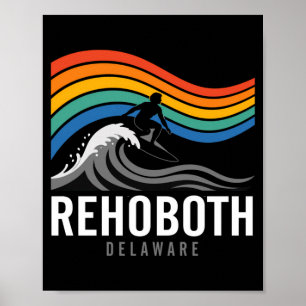Rehoboth Beach Delaware Surfer Surfen Männer Poster