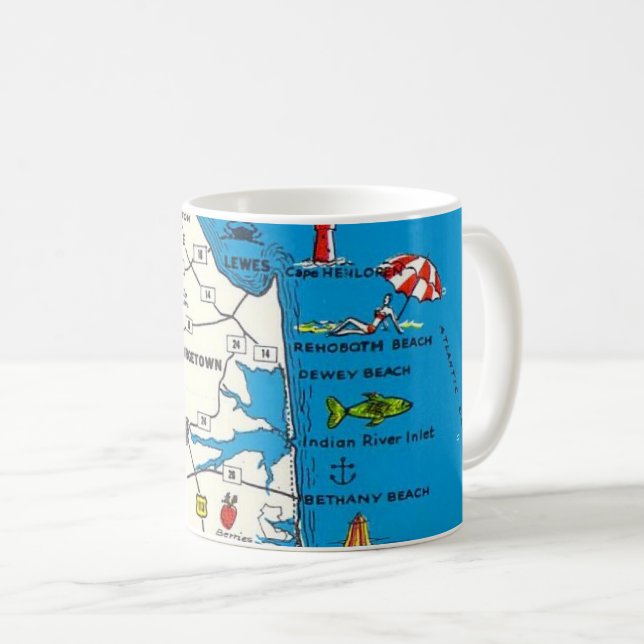 Rehoboth Bethany Beach Delaware Mug Kaffeetasse (VorderseiteRechts)