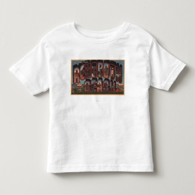 Rehoboth Strand, Delaware - große Buchstabe-Szenen Kleinkind T-shirt (Vorderseite)