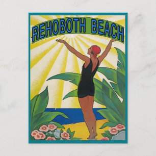 Rehoboth Strand Vintage Postkarte