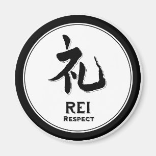 REI respektieren bushido Tusamurai Kanji Magnet
