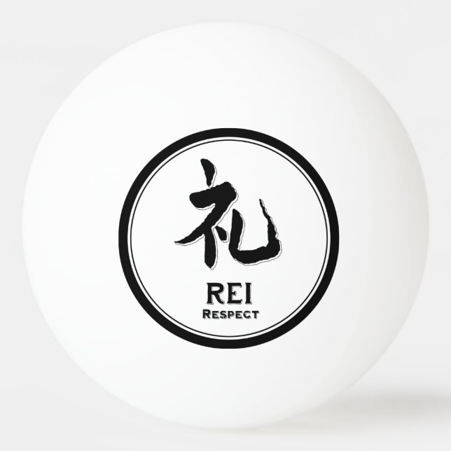 REI respektive bushido Tusamurai Kanji tätoto Tischtennisball (Vorderseite)