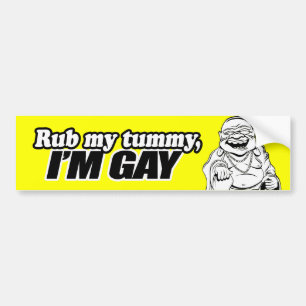 REIB MIR DEN BAUCH, ICH BIN GAY -.png Autoaufkleber
