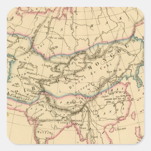 Reich der Mongolen Quadratischer Aufkleber (Vorderseite)