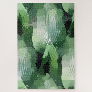 Reich des grünen modernen Linear Jigsaw Puzzle