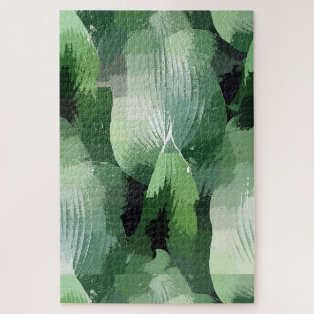 Reich des grünen modernen Linear Jigsaw Puzzle (Vertikal)