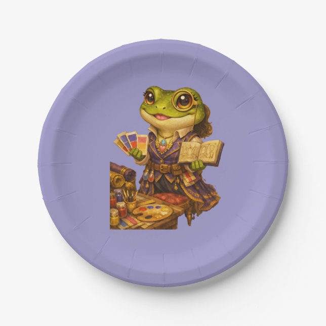 Reich Designer Frosch Charakter Pappteller (Vorderseite)