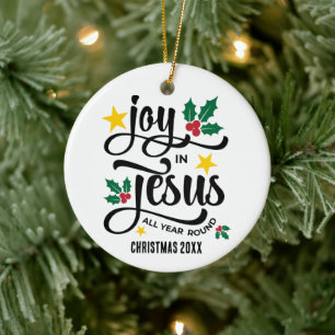 Reich Freude in Jesus Christliches Weihnachten Keramik Ornament