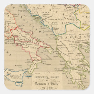 Reich Grec und Royaume d'Italie 774 900 Quadratischer Aufkleber